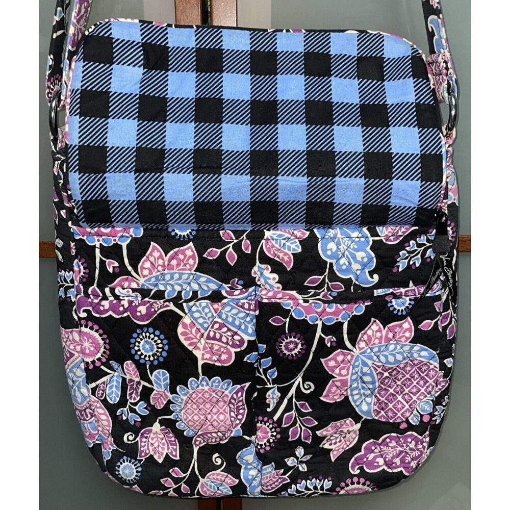 Vera Bradley Retired Winter 2015 Alpine Floral Double Zip Crossbody Flap Mailbag - Picture 4 of 12